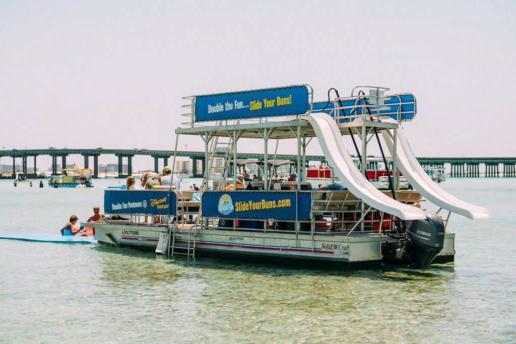 Pontoon Boats with Slides Destin Vacation Boat Rentals